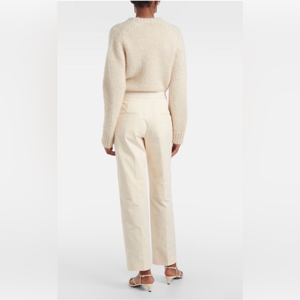 Jil Sander Cropped Cotton Straight Leg Pants - Butter - Size 38 - Picture 2 of 12